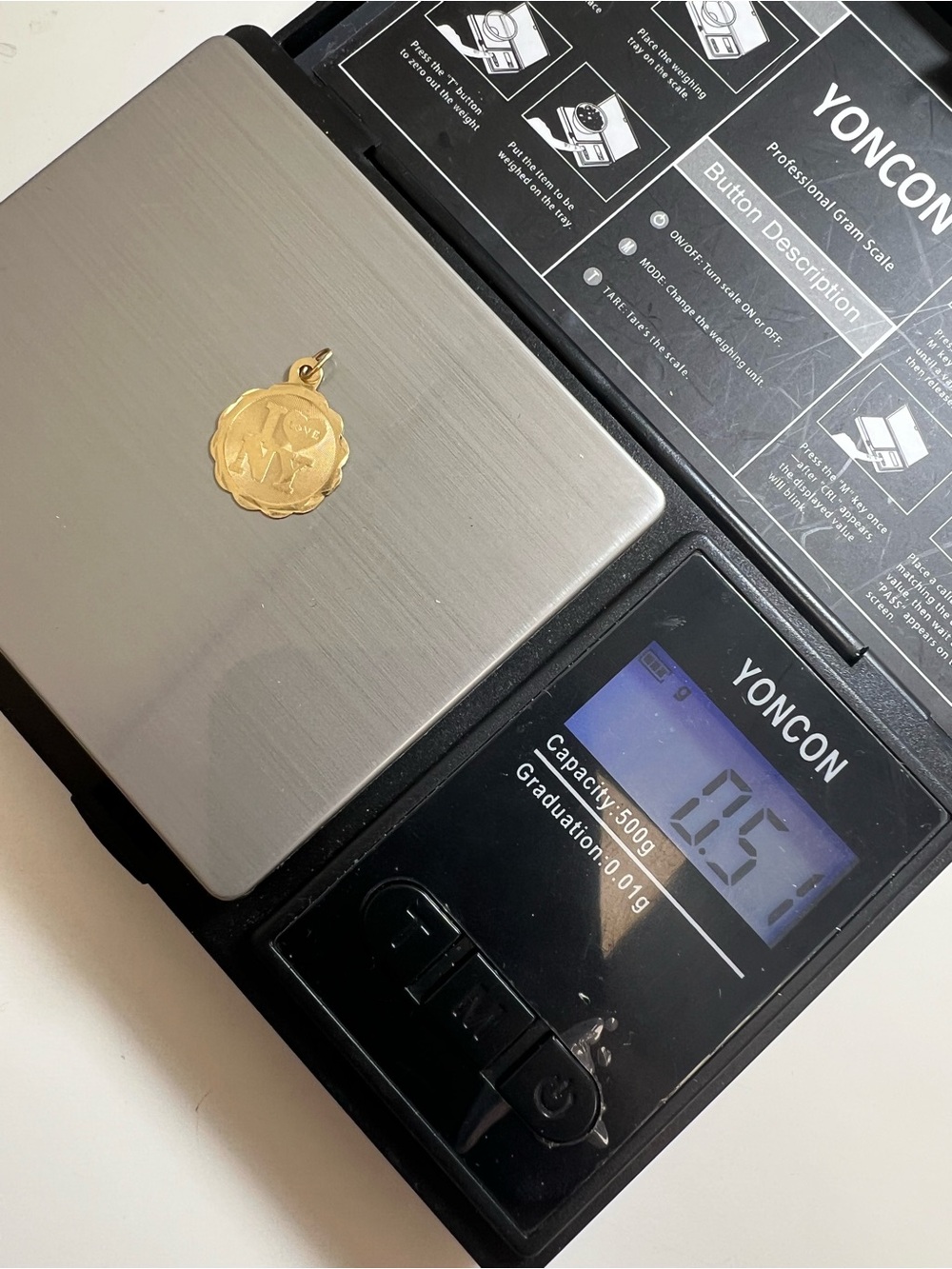 14k yellow gold I love New York Pendant - Picture 15 of 15